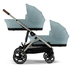 Cybex Tweeling Kinderwagen Gazelle S Taupe Stormy Blue Light Blue