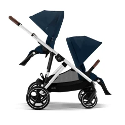 Cybex Tweeling Kinderwagen Gazelle S Silver Ocean Blue Navy Blue