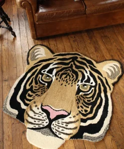 Doing Goods Rajah Tiger Dierenkop Vloerkleed Large Sand