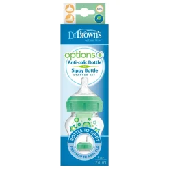 Dr. Brown's Starter Kit Options Brede Fles Sippy Groen 270 ml