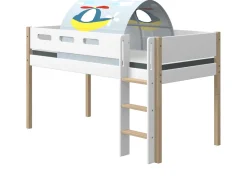 Flexa Nor Halfhoogslaper Rechte Ladder + Speeltent Transport 90 x 200 cm