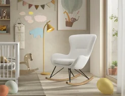 JAXX Rocky Schommelstoel Maxi Wit Bouclé