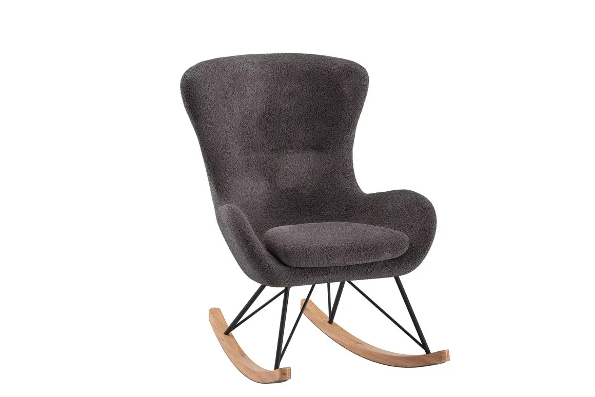JAXX Rocky Schommelstoel Maxi Antraciet Bouclé