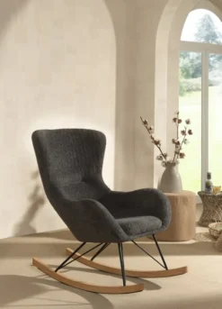 JAXX Rocky Schommelstoel Maxi Antraciet Bouclé