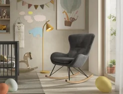 JAXX Rocky Schommelstoel Maxi Antraciet Bouclé