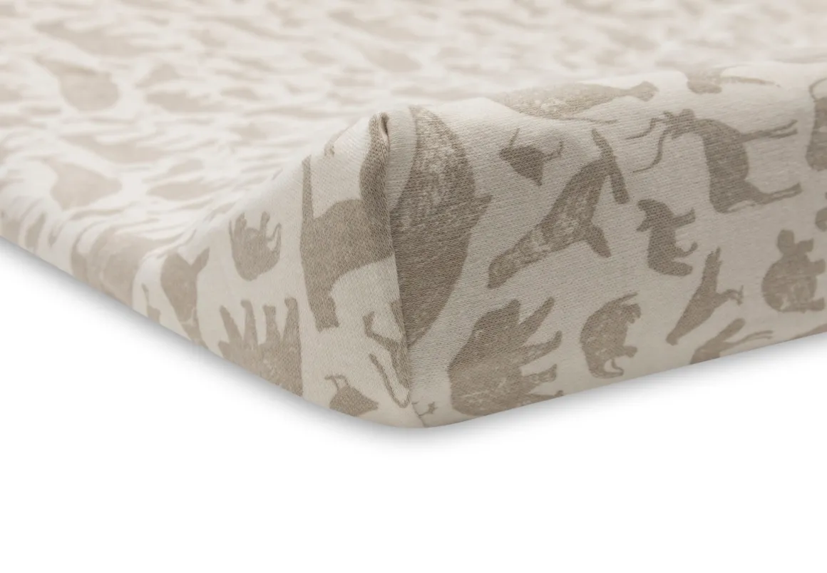 Jollein Aankleedkussenhoes Jersey Animals Nougat 50 x 70 cm