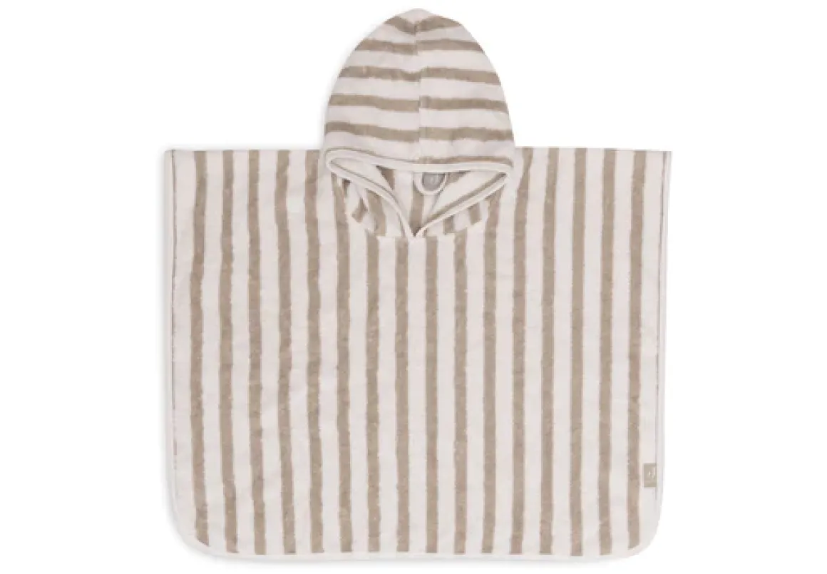 Jollein Badponcho Stripe Terry Olive Green GOTS