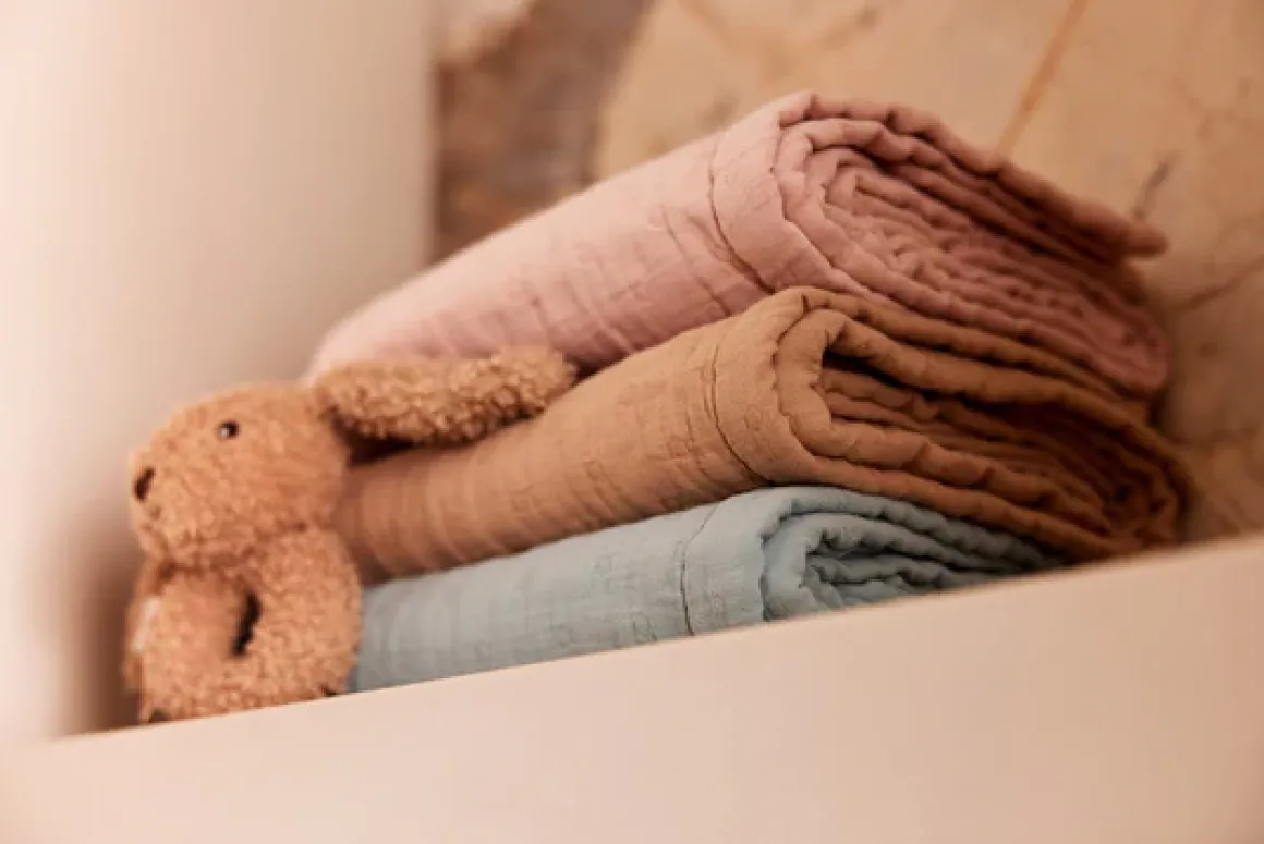 Jollein Deken Hydrofiel 75x100cm Jacquard Wild Rose GOTS