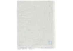 Jollein Deken Ledikant 120x120cm Fringe Stripe Sea Green/Ivory GOTS