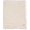 Jollein Deken Ledikant 120x120cm Fringe Stripe Biscuit/Ivory GOTS