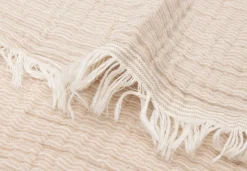 Jollein Deken Ledikant 120x120cm Fringe Stripe Biscuit/Ivory GOTS