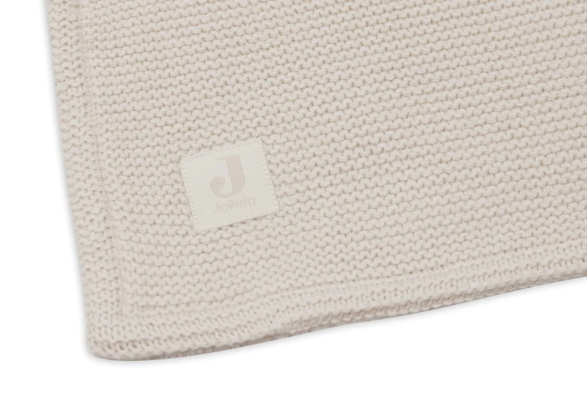 Jollein Deken Wieg 75x100cm Basic Knit Oatmeal/Velvet