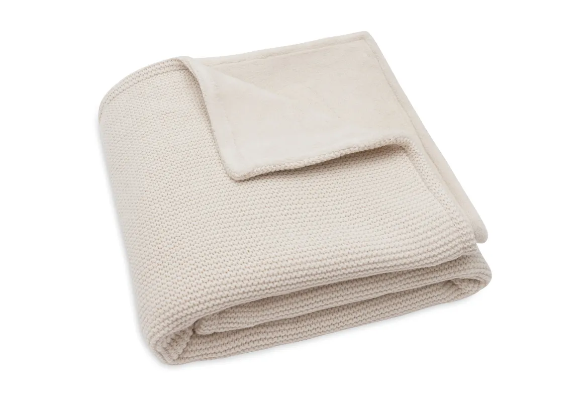Jollein Deken Wieg 75x100cm Basic Knit Oatmeal/Velvet