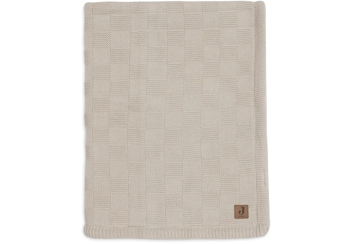 Jollein Deken Wieg 75x100cm Box Knit Warm Sand/Velvet