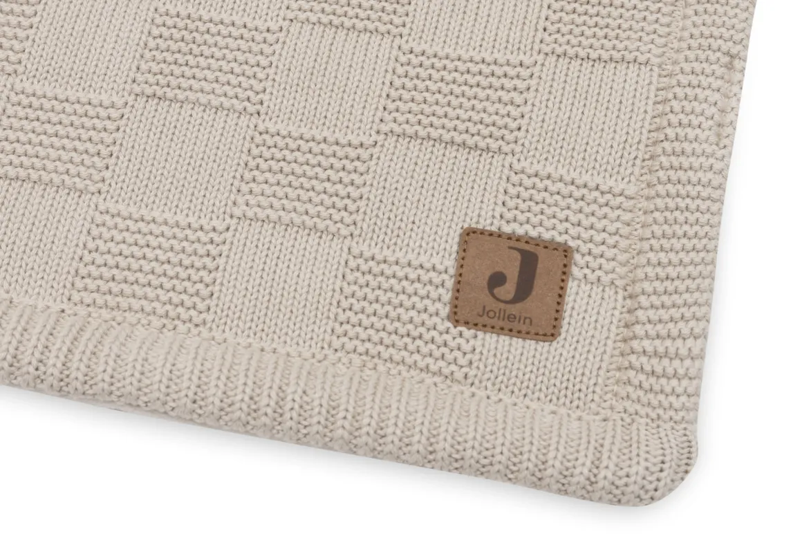 Jollein Deken Wieg 75x100cm Box Knit Warm Sand/Velvet