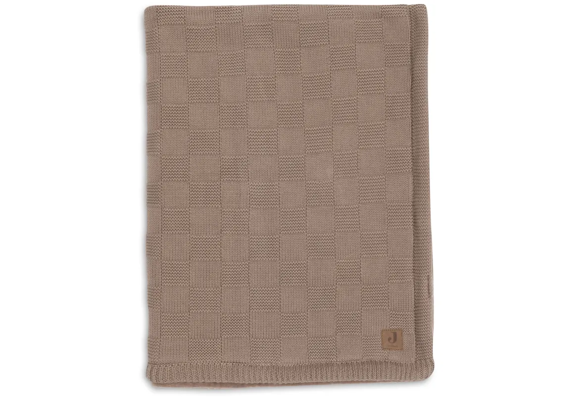 Jollein Deken Wieg 75x100cm Box Knit Milky Coffee/Velvet