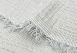 Jollein Deken Wieg 75x100cm Fringe Stripe Sea Green/Ivory GOTS