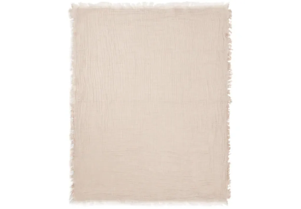 Jollein Deken Wieg 75x100cm Fringe Stripe Biscuit/Ivory GOTS