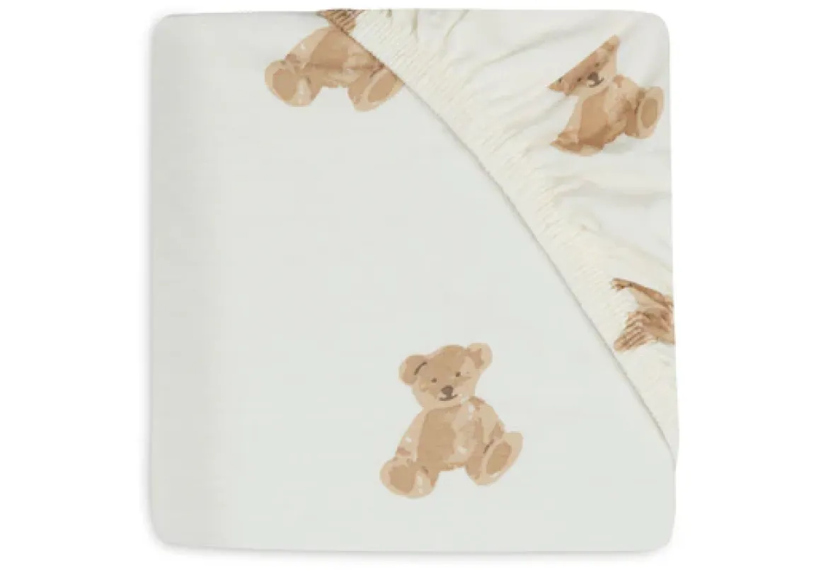 Jollein Hoeslaken Jersey 70/75 x 140/150 cm Teddy Bear