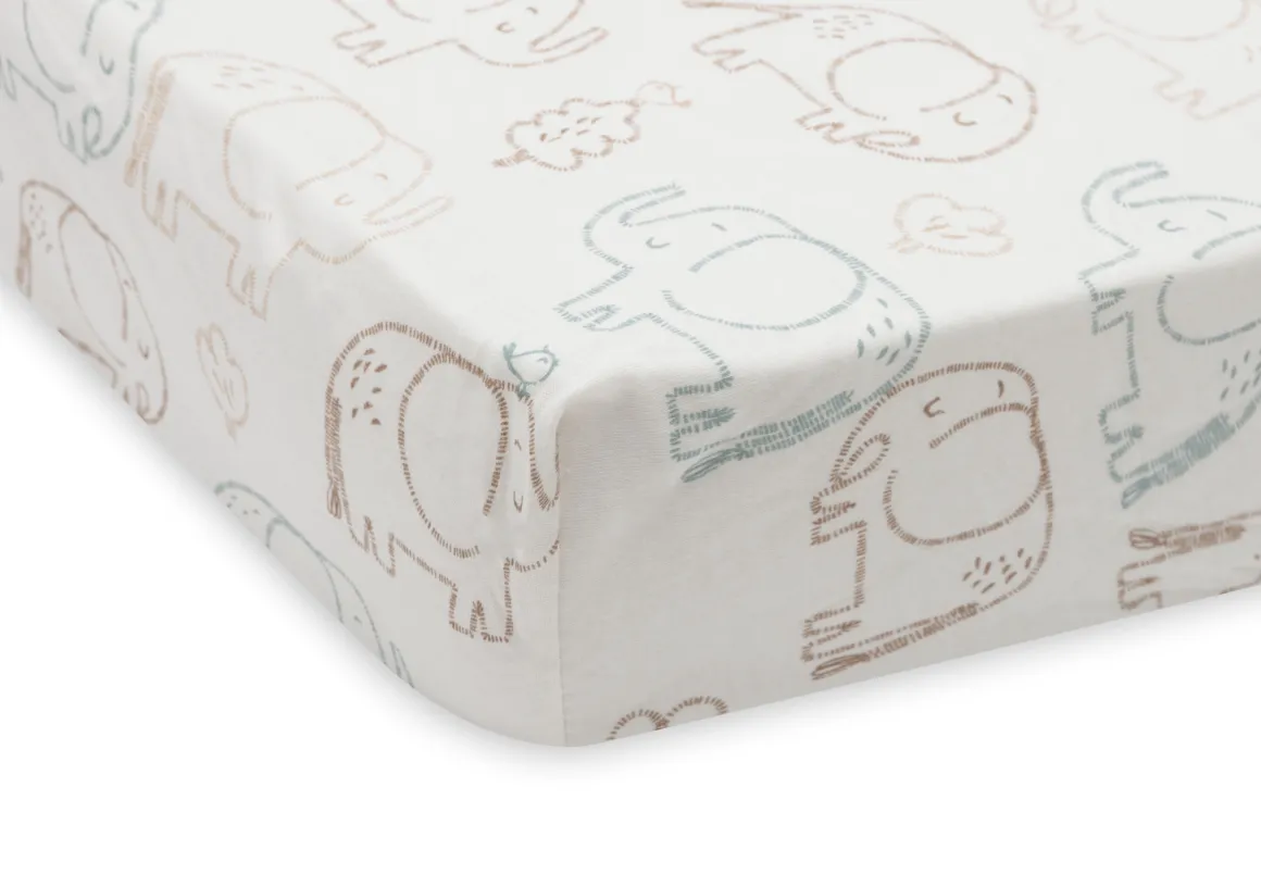 Jollein Hoeslaken Jersey 60x120cm Elephant Tales