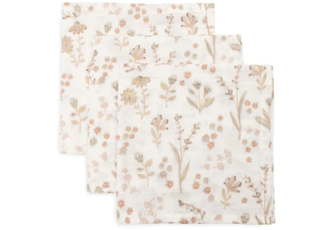 Jollein Hydrofiel Monddoekje 31x31cm Bloomy (3pack)