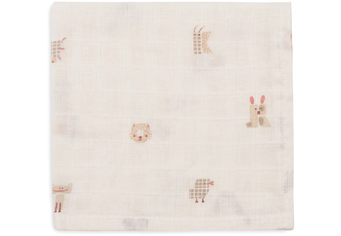 Jollein Hydrofiel Monddoekje 31x31cm Animal Friends - 3 Stuks