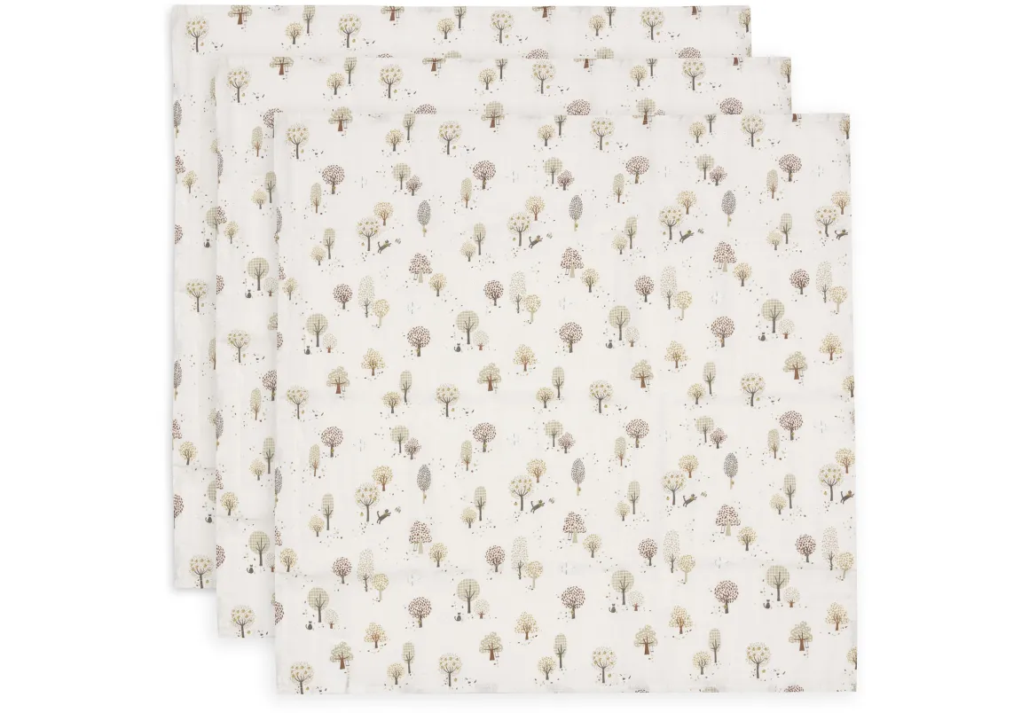 Jollein Hydrofiele Doek Small 70x70cm Tiny Park - 3 Stuks