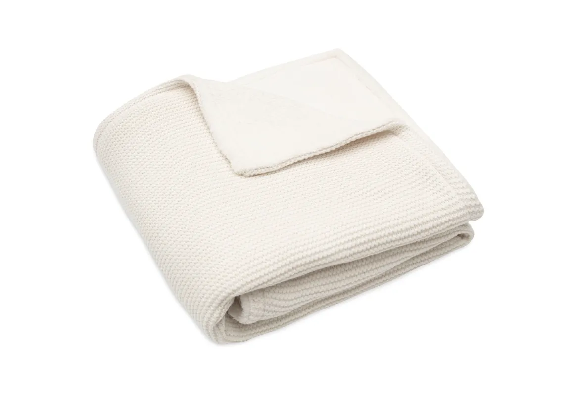 Jollein Ledikantdeken 100 x 150 cm Basic Knit Ivory Coral Fleece