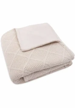 Jollein Ledikantdeken 100 x 150 cm Check Knit Oatmeal/Teddy Fleece