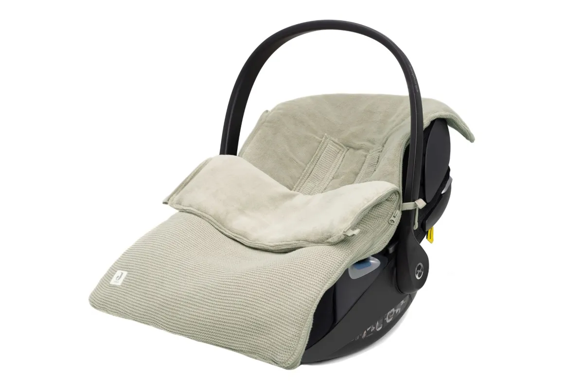 Jollein Voetenzak Groep 0+ Autostoel 3/5 Punts Gordel Basic Knit Olive Green
