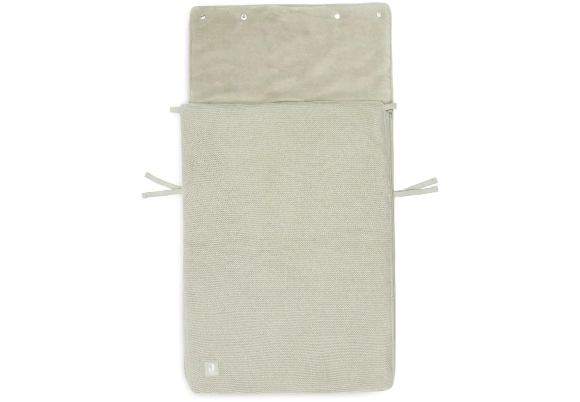 Jollein Voetenzak Groep 0+ Autostoel 3/5 Punts Gordel Basic Knit Olive Green