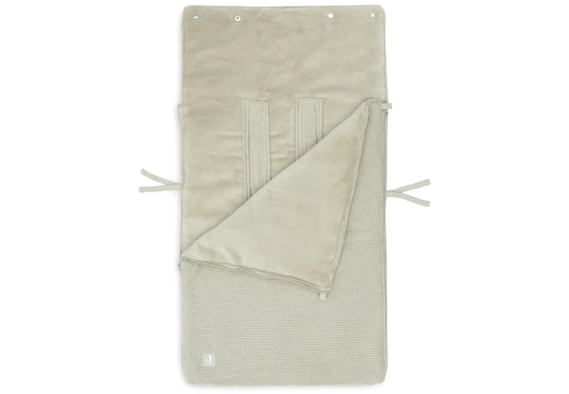 Jollein Voetenzak Groep 0+ Autostoel 3/5 Punts Gordel Basic Knit Olive Green