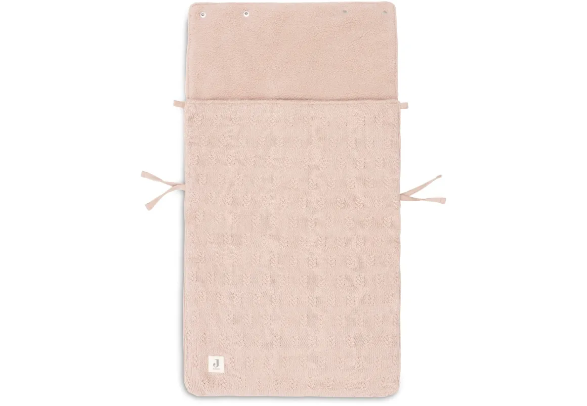 Jollein Voetenzak Groep 0+ Autostoel 3/5 Punts Gordel Grain Knit Wild Rose