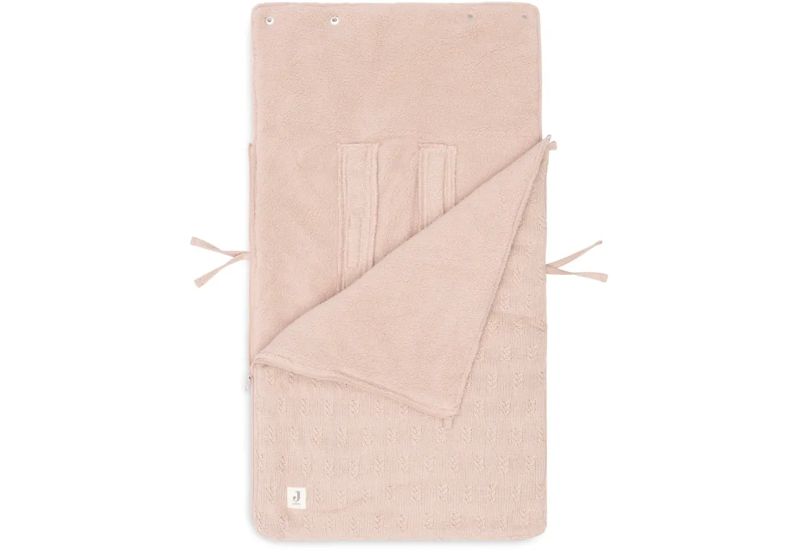 Jollein Voetenzak Groep 0+ Autostoel 3/5 Punts Gordel Grain Knit Wild Rose