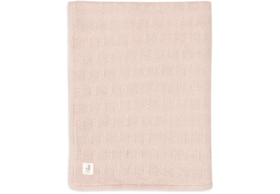 Jollein Wiegdeken 75 x 100 cm Grain Knit Wild Rose/Velvet