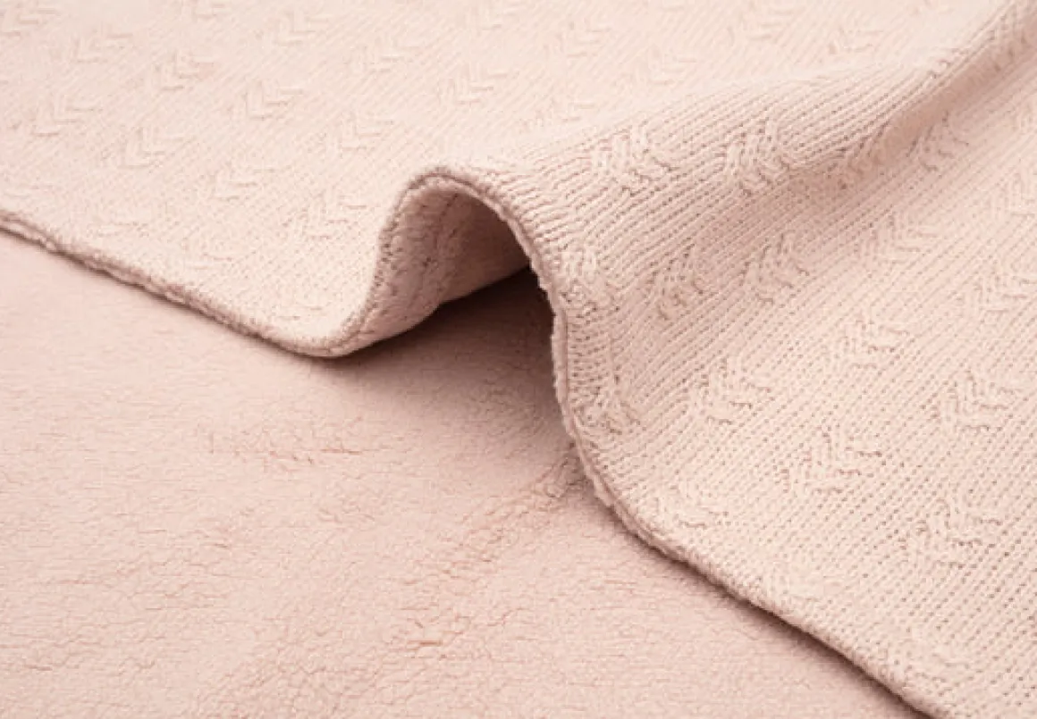 Jollein Wiegdeken 75 x 100 cm Grain Knit Wild Rose/Velvet