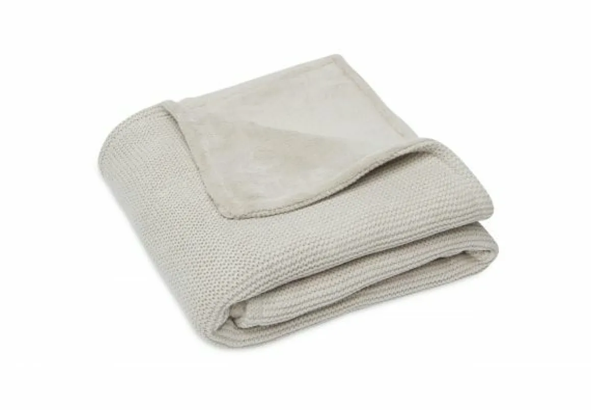 Jollein Wiegdeken Basic Knit Nougat/Fleece 75 x 100 cm