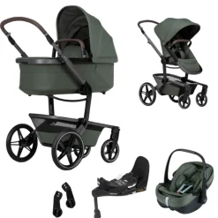 Joolz Kinderwagen 3 in 1 Day5 Forest Green + Joolz Maxi-Cosi Groep 0 Autostoel Pebble 360 Pro + Isofix Base