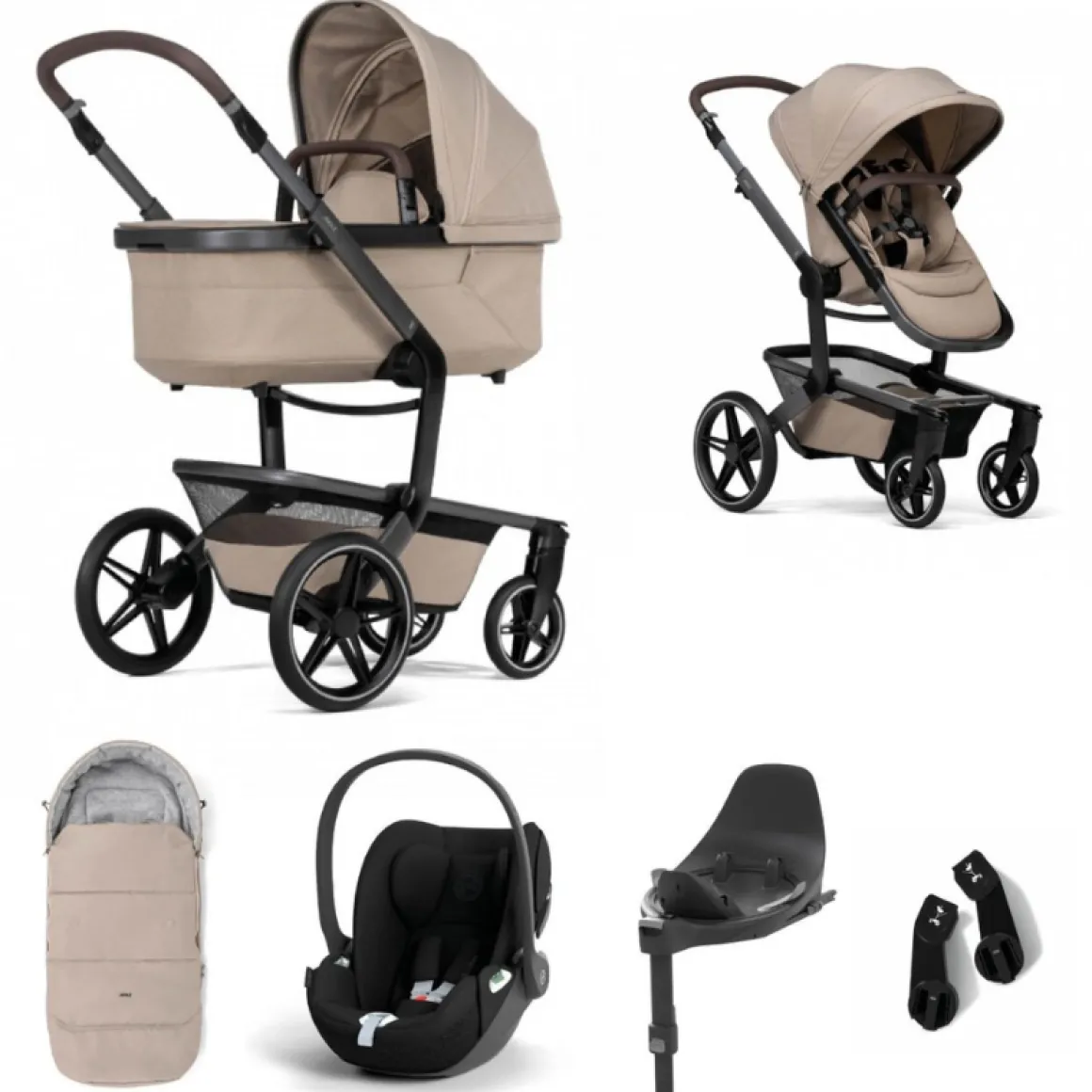 Joolz Kinderwagen 3 In 1 Day5 Sandy Taupe + Isofix Base + Voetenzak