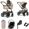Joolz Kinderwagen 3 In 1 Geo3 Sandy Taupe + Isofix Base + Voetenzak