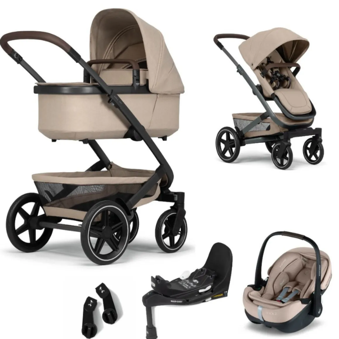 Joolz Kinderwagen 3 in 1 Geo3 Sandy Taupe + Joolz Maxi-Cosi Groep 0 Autostoel Pebble 360 Pro + Isofix Base