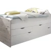 Kajuitbed Nessi Zand Eiken Wit 90 x 200 cm