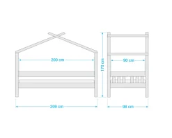 Kinderbed Suza Inclusief Rolbodem 90 x 200 cm Wit