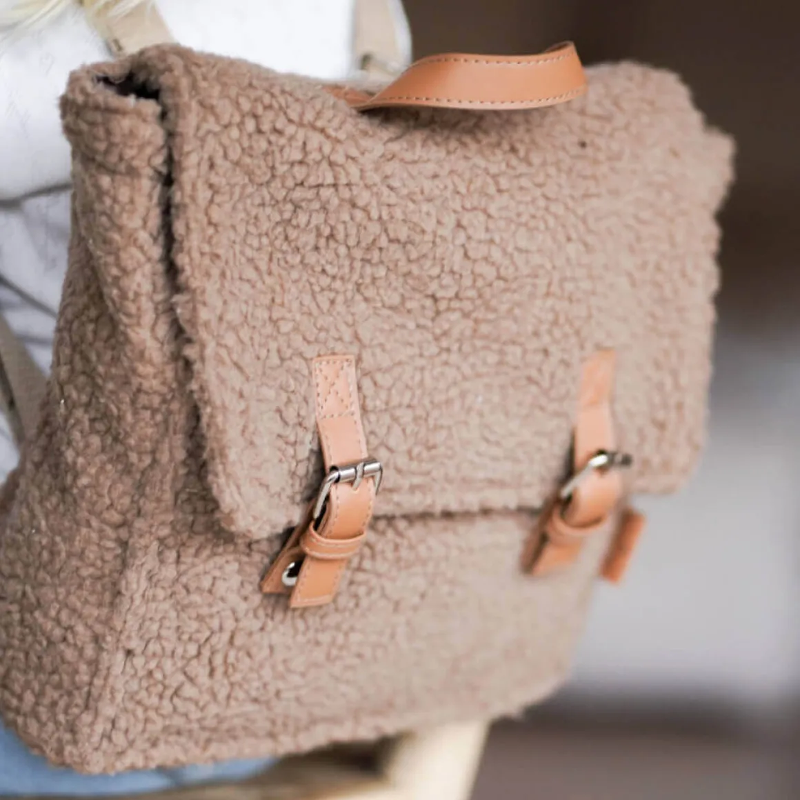 Kinderrugzak Teddy Oldschool Beige