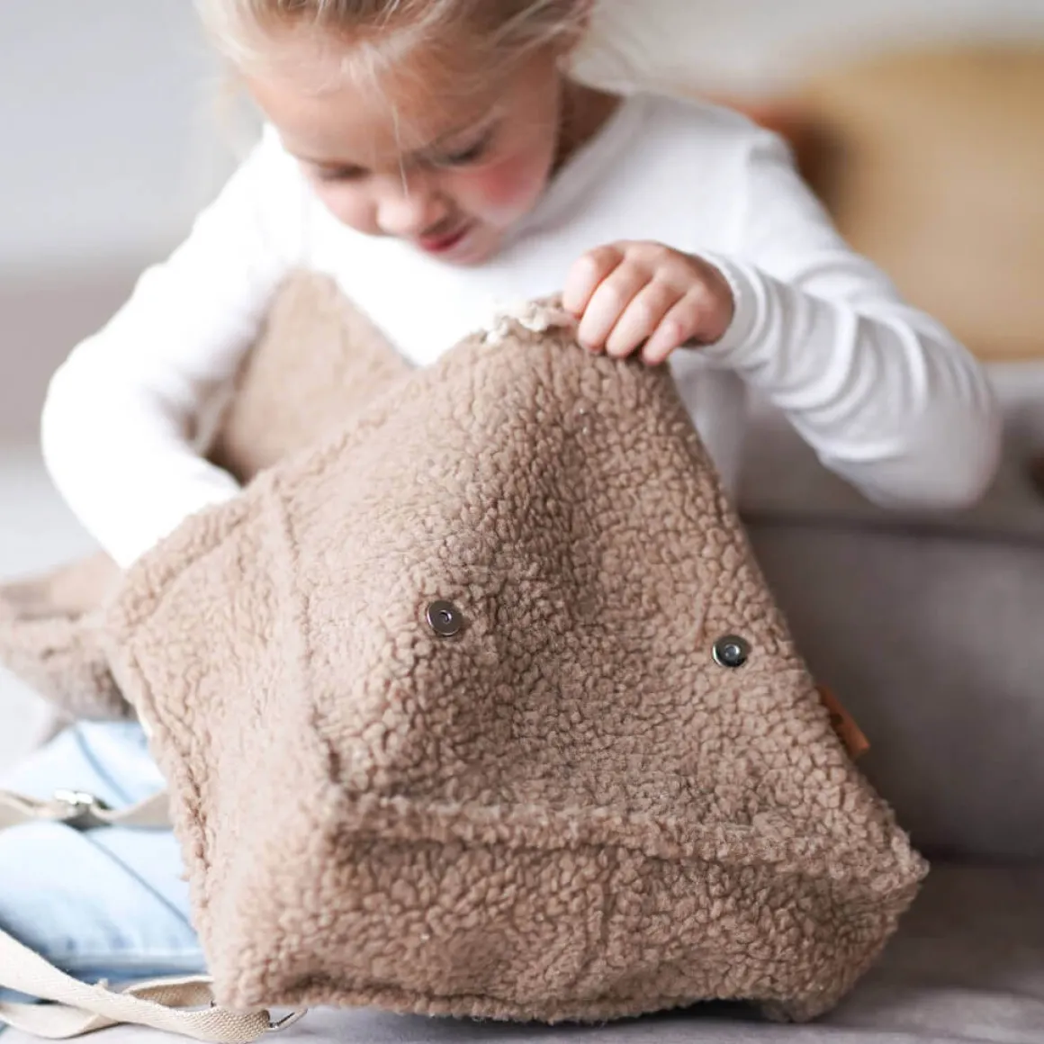 Kinderrugzak Teddy Oldschool Beige