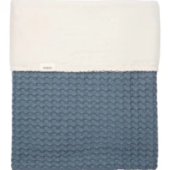 Koeka Ledikantdeken Cotton Fleece Wafel Amsterdam Bluestone 100x150