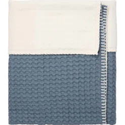 Koeka Ledikantdeken Cotton Fleece Wafel Amsterdam Bluestone 100x150