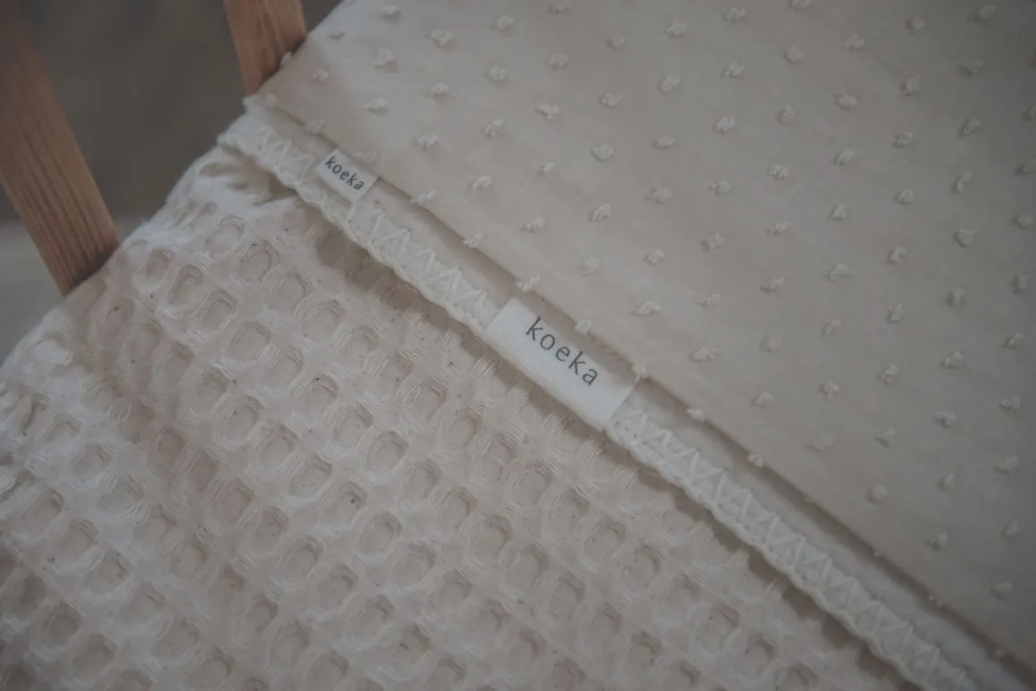 Koeka Ledikantdeken Cotton Fleece Wafel Amsterdam Natural 100x150