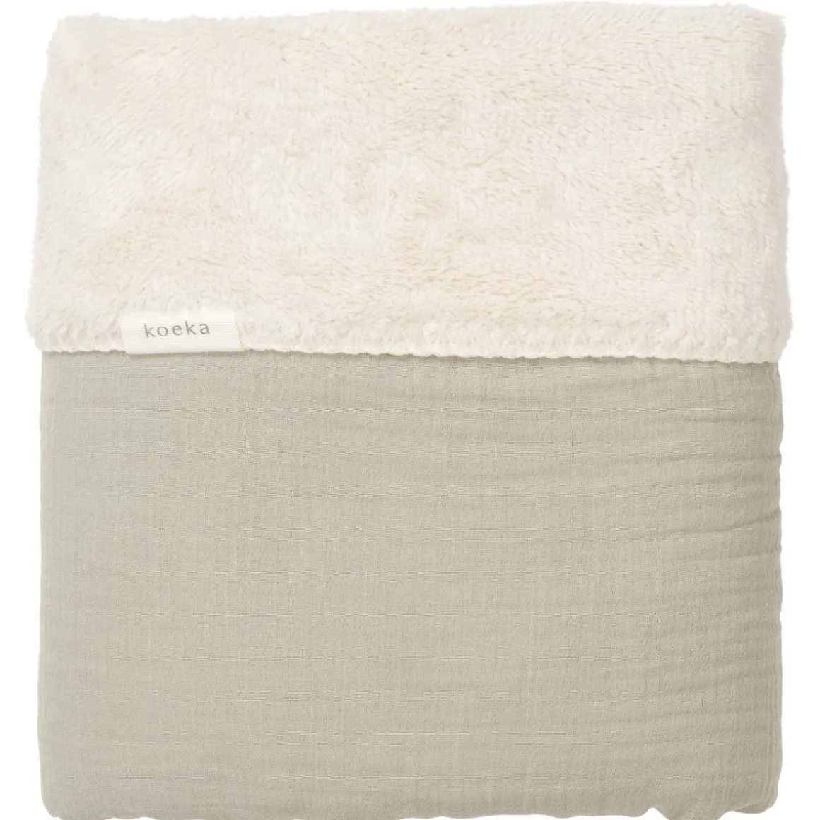 Koeka Ledikantdeken Teddy Faro Sage 100x150cm