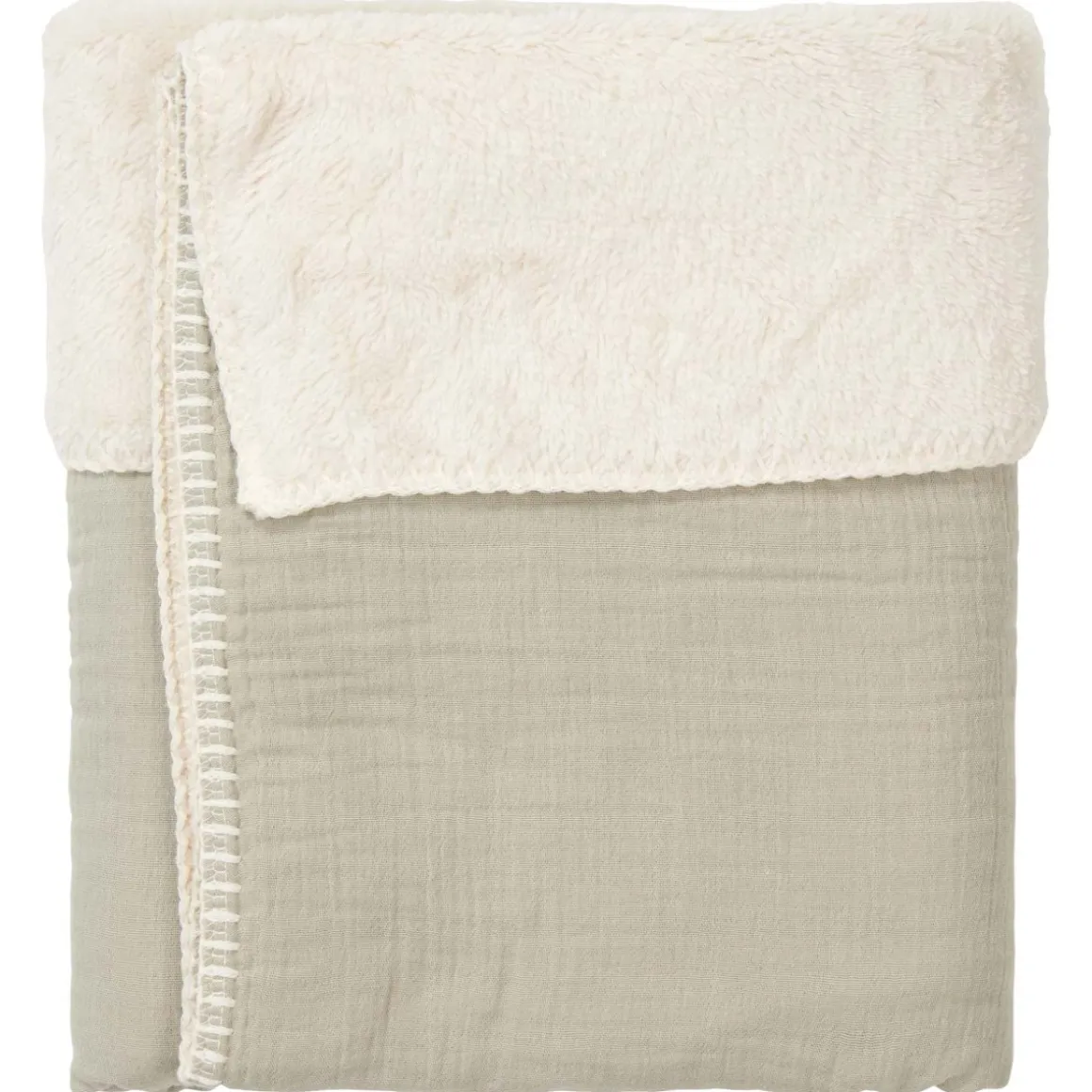 Koeka Ledikantdeken Teddy Faro Sage 100x150cm